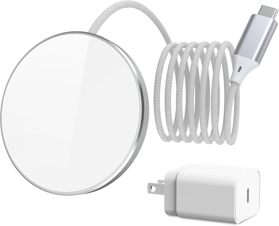 for 20W Magnetic Charger with 25W PD Adapter - Wireless Charger for iPhone 17/16/15/14/13/12 Series, Fast Charging Pad for AirPods 4/3/2/Pro