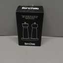 Salt and Pepper Mill Set with Tray, Adjustable Ceramic Grinder Salt Mill, Stainless Steel Grinder Pepper Mill, Acacia Wood, 20.5 cm/ 8 Inch Height, Bottom Dia 6 cm /2.36 inch