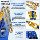 4 Ton (8,800Lbs) Snatch Block with 2.5FT G100 Chain & Grab Hook,Detachable Buckle,4.5" Sheave 1/2" Wire Rope,Heavy Duty Snatch Block Pulley for Towing,Logging,Car,SUV,Pickup Truck,1 Pair