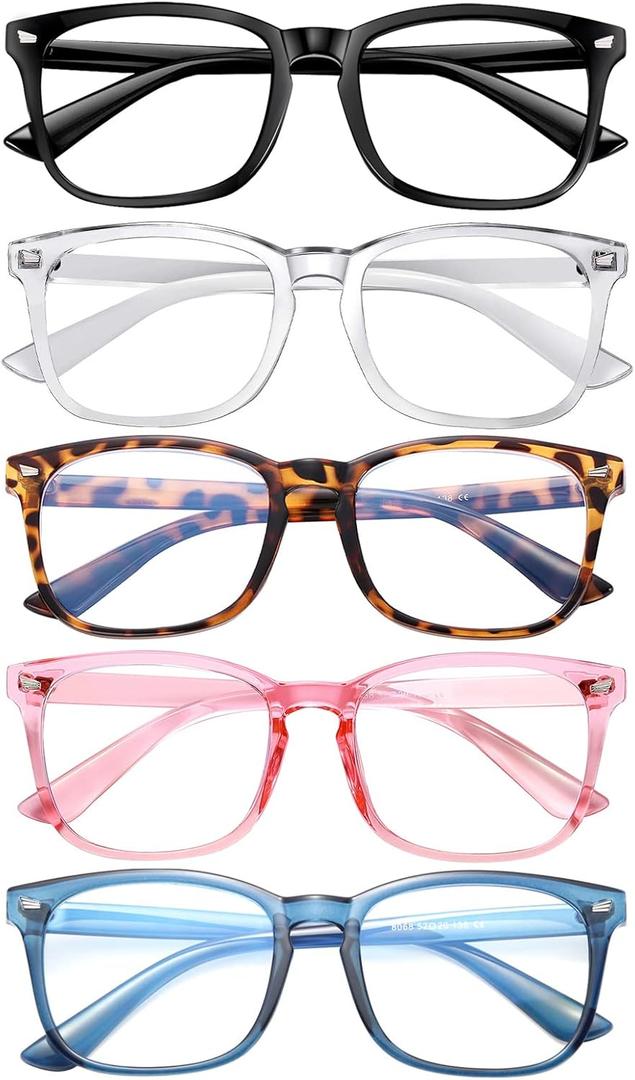 5 Pack Reading Glasses for Women Men, Blue Light Blocking Computer Readers UV Glare(Multicolor, 1.0x)