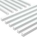 Ensenior 12-Pack T5 LED Shop Lights, 4FT 2000LM 6500K Super Bright White Integrated Single Fixture, 20W Linkable Utility Commercial Lighting for Gym/Garage/Ceiling/Under Cabinet, Plug & Play