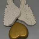 Bimodal Handmade Wooden Wall Art  Gold Heart & Wings  Elegant Rustic Home Decor for Bedroom, Living Room, Kitchen, or Terrace  Great for Weddings, Anniversaries & Gifts for Her  30 Wide.