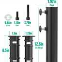 QZER Umbrella Pole Mount Stand Tube, Universal Umbrella Stainless Steel Tube Base Replacement Parts,Heavy Duty Umbrella Base Stake Holder,Umbrella Base Holder Tube Bracket for Garden Backyard Balcony
