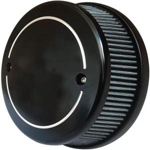 Air Filter Harley Cleaner Motorcycle Intake CNC Cut Kit Black for Indian Models Vintage Springfield Chieftain Roadmaster 2014 - 2021 (BGIN-990BL)