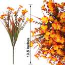 12 Bundles Artificial Fall Flowers for Outdoors Fake Plants UV Resistant Plastic Plants Shrubs Bushes for Home Fall Front Door Porch Garden Autumn Decor (Fall Red)