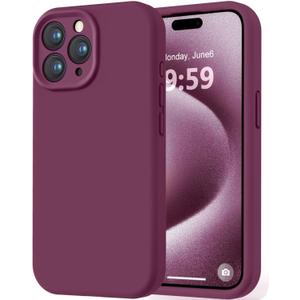 LOVE 3000 Designed for iPhone 15 Pro Max Case, Premium Silicone with [Soft Anti-Scratch Microfiber Lining] Shockproof Protective Phone Case for Men Women Girls 6.7", WineRed