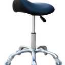 Professional Saddle Stool with Wheels Ergonomic Swivel Rolling Height Adjustable for Clinic Dentist Beauty Salon Tattoo Home Office (Black)