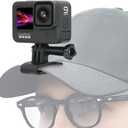 SUREWO Baseball Hat Clip Mount Baseball Cap Clamp Quick Release Mount Compatible with GoPro Hero 13 12 11 10 9 8 7 6 5 Black,DJI Osmo Action 6/5 pro/4/3/2,AKASO/Crosstour/Campark and More