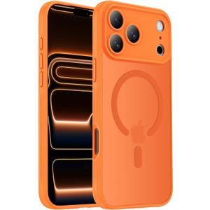 Symcele Designed for iPhone 17 Pro Max Case, Compatible with MagSafe, [Camera Protection] [15FT Military Drop Protection] Shockproof Translucent Matte Anti-Slip Phone Case, 6.9", Cosmic Orange