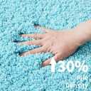 Disolla Toilet Rug U Shaped 23x24 Machine Washable Non Slip Toilet Floor Mat Soft Plush Contour Rug for Bathroom Floor, Sky Blue
