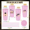 Kochorie 24 Pack 24 OZ Graduation Plastic Cups with Lids and Straws Reusable Party Cups Thick Plastic Congrats Grad Tumbler Bulk for Class of 2026 Graduation Party Supplies, Pink