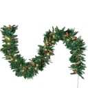 Joiedomi 9FT Christmas Garland, Carolina Pine Artificial Holiday Garland with 50 Lights Warm White String Lights for Winter Christmas Decoration