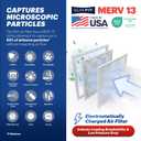 BNX TruFilter 16x20x4 (15.5 x 19.5 x 3.63 Slim Fit) MERV 13 Air Filter (2-Pack) - MADE IN USA - Air Conditioner HVAC AC Furnace Filters Health, Allergies, Mold, Bacteria, Smoke, MPR 1900 FPR 10