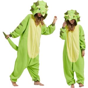 Triceratops Onesie Pajamas Triceratops Costume Dinosaur Halloween Christmas One-Piece Cosplay (Medium)