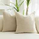 Throw Pillow Covers Neutral Pillow Covers Set of 2 Fall Pillow Covers 18x18 Beige Pillows Throw Pillows for Bed Decorative Pillows for Couch No Brand Two Pillow Covers 18x18 Beige