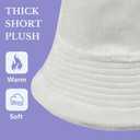 Reversible Corduroy Bucket Hat, Trendy Warm Foldable Fuzzy Fur Bucket Hat for Girls & Women, Ideal for Outdoor Sports