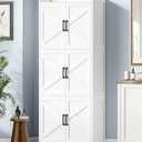 Akxomel 60.2''H Tall Bathroom Storage Cabinet with 6 Door, Pantry Cabinet, 11.6''D x 22.6''W x 60.2''H