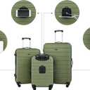 Wrangler Smart Spinner Hardside Luggage, 22-Inch Carry-On, Olive Green, Carry-on Only
