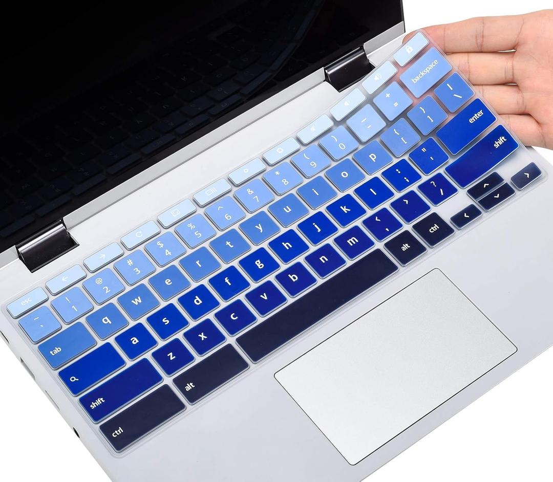Keyboard Cover for Lenovo Chromebook Flex 5 5i 13" / IdeaPad 3 11.6 / Flex 3 11 / Spin X360 2-in-1 / C330 C340 100e 300e 500e 11.6, Gradual Blue