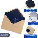 100 Bulk Navy Thank You Cards with Kraft Envelopes and stickers - 4 Minimalistic Designs Blank Thank You Notes with Envelopes Matt for business Wedding Bridal Gift Baby Shower Business Graduation
