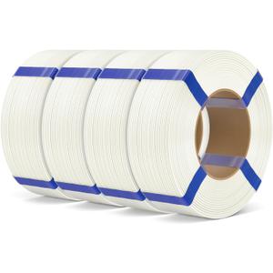 ELEGOO PLA Basic Refill Filament 1.75mm White 4KG, 3D Printer Filament No Spool for Reusable Spool Refilling Dimensional Accuracy +/- 0.02mm, 4pcs 1kg Spool(2.2lbs)