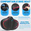 CDYWD New Noseless Bike Seat for Men Women Comfort, Extra Wide Soft Padded Bicycle Seat, Large Comfortable Bike Saddle for Peloton, Stationary Exercise Bike, Ebike, Scooter, Beach Cruiser, City Bike