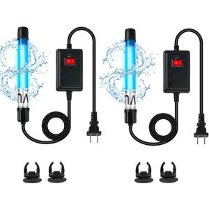 2-Pack 11W Aquarium UV Light for 55-150 Gallon Fish Tank Aquarium Algae Clean Light Green Machine Algae Remover
