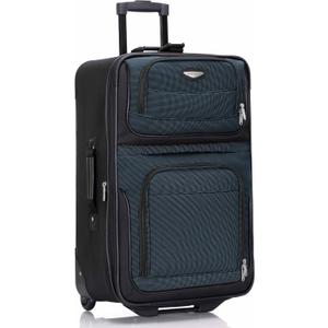 Travel Select Amsterdam 25-Inch Softside Expandable Rolling Upright Luggage, Lightweight 2-Wheel Suitcase with Push-Button Handle, Navy