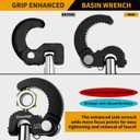 GRENPRO 11" Basin Wrench, Sink Wrench Faucet Tool for Tight Spaces, Adjustable Tap Nut Plumbing Spanner for Professional Plumber, Capacity of 3/8" to 1-1/4" Faucet Wrenches for Undermount Sink