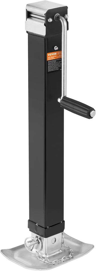 VEVOR 8000lbs Heavy-Duty Square Direct Weld on RV Jack, 15-1/4 Inches Lift, Adjustable Drop Leg, for Lifting RV, Horse, Utility, Yacht Trailers, TJD-7000S