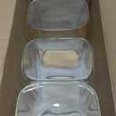 D2scrma 56oz Rectangle Airtight Glass Storage Containers with Bamboo Lids (Set of 3), Square Food Storage Jar, Pantry Organizers for Oats, Cereal, Pasta and Coffee beans (with Black Lable)