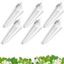 Barrina Grow Lights, 2FT 5000K White Full Spectrum Plant Growing Lamps, 144W(6 x 24W, 800W Equivalent), T8 LED Grow Light Bulbs, Plant Lights for Indoor Plants, Greenhouse, Linkable Design, 6-Pack