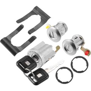 X AUTOHAUX 1 Set Door Lock Cylinder with Keys for Isuzu NPR NQR NKR ELF 1994 1995 1996 1997 1998 1999 2000 2001 2002 2003 2004 2005 2006 2007 Door Ignition Lock Cylinder Key 8-97035-293-0