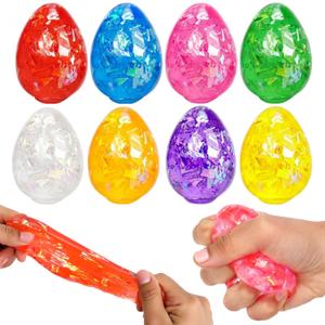 8pcs Easter Egg Stress Balls,Squishy Stress Relief Toys for Easter Basket Stuffers, Easter Egg Fillers,Party Favors