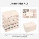 Voova Stackable Jewelry Organizer Tray with Lid, PU Leather Jewelry Storage Holder for Drawer Inserts, Jewellery Display Box Case for Earring Necklace Ring Watch Bracelet (Set of 4, Apricot)