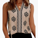 BLENCOT Women's Summer Tank Tops Chiffon V Neck Sleeveless Floral Printed Shirts Blouse, Size XL