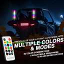 2PCS 1FT RGB Whip Lights,LED Whip Light with App & Remote Control Spiral Chasing Lighted Antenna Whips for Side by Side Music Whip Lights for ATV UTV RZR Can-Am Polaris Dune Buggy SXS Truck