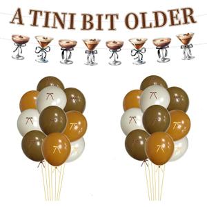 Martini Bow Birthday Party Decorations, A Tini Bit Older Banner Balloons Decorations for Girls Women Martini Bar Birthday Bachelorette Bridal Shower Party Supplies