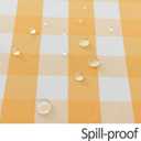 maxmill Round Checkered Tablecloth Spillproof Wrinkle Free Heavy Weight Gingham Table Cloth for Circular Table Buffalo Plaid for Buffet Banquet Parties Holiday Dinner 70 Inch Yellow and White