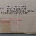 GarveeLife Metal Carport 13 ft x21 ft Heavy Duty, Steel Carport with 10 ft Height and 16 Ga. Reinforced Poles, Permanent Shed for Full-Sized Pickup Trucks, Bass Boats, and Tractors