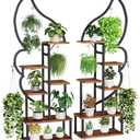 Amazon.com: 6 Tier Plant Stand Indoor Cat Shaped, Tall Metal Plant Stand with 6 Plant Hooks & 12 Boards, Large Ladder Plant Shelf with Adjustable Feet for Living Room, Balcony, Garden, Art Studio (2 Pack) : Patio, Lawn & Garden