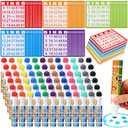 Crtiin Assorted Colors of Bingo Game Cards and Daubers Set Includes Bingo Paper Game Cards and Dot Markers Supplies for Family Gathering Activity, Large Groups, Parties, Games Night (1.28 oz)