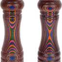 2 Pack Pakka Wood Salt and Pepper Grinder Set, Wooden Salt and Pepper Mill Set, Salt and Pepper Shaker Birthday Gifts, 7 Inch for Kitchen