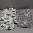 Unnivoll Fleece Baby Sleep Sack 18-24 Months Long Sleeve 1.0 Tog Baby Wearable Blanket Microfleece Sleeping Sack with 2-Way Zipper for Toddler Infant Grey & White Dinosaur (X-Large)