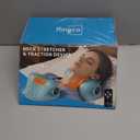 RINGCO Neck Massager Pillow with 3 Level Heating & Vibration Adjustable, Heated Neck Stretcher with 6 Modes, Rechargeable Cervical Traction Device for Pain Relief & Muscle Relaxation (Light Blue)