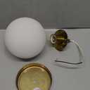 KCO Lighting Small Milk Glass Globe Semi Flush Mount Ceiling Light Mid Century Modern Gold Ceiling Light Fixtures Brass Hallway Light for Hallway Entryway Bedroom (White)