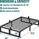 Yitong Angel 10 inch Twin Bed Frame Low Profile Metal Platform Frames with Mattress Slide Stopper,Heavy Steel Slats Support,No Box Spring Needed,Noise Free,Non-Slip,Easy Assembly