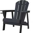 Adirondack Chairs, HDPE All-Weather Adirondack Chair, Fire Pit Chairs (Classic, Black)