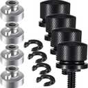 Therwen 8 Pcs Seat Bolt Screw Nut Kit Fender Seat Nut Kit 1/4-20 Thread Compatible with Harley-Davidson Sportster, Compatible with Softail Touring Dyna (Black)