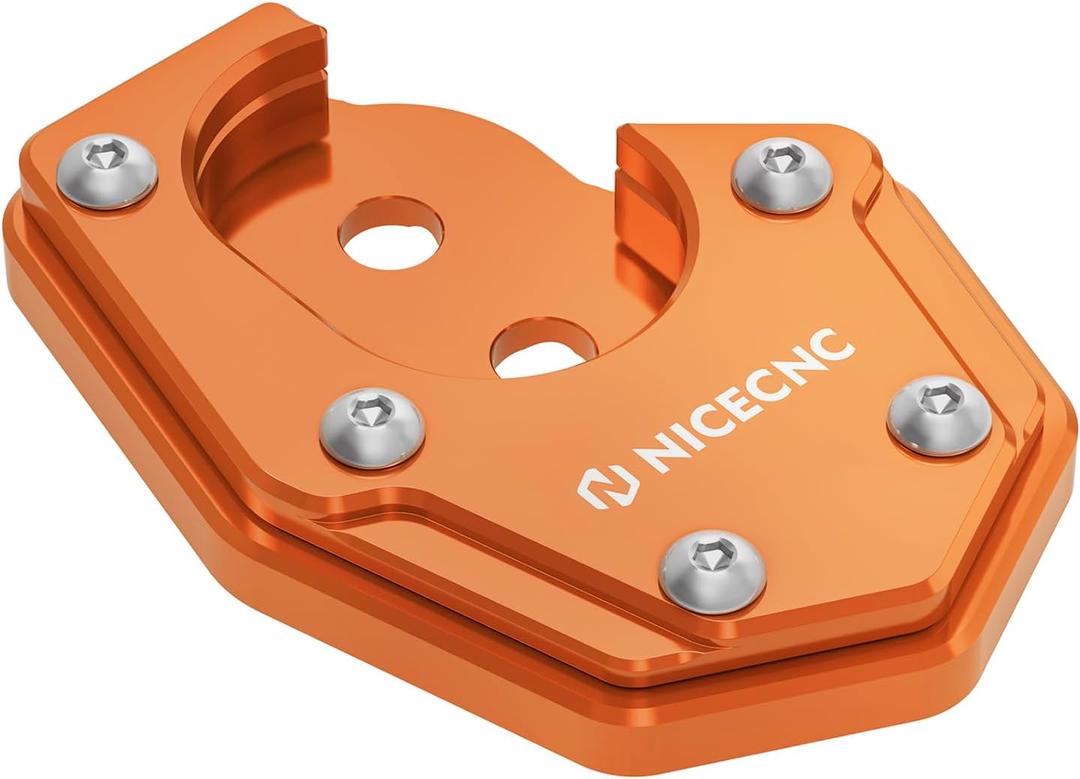 NICECNC Orange Aluminum Footstand Enlarger Kickstand Expander Compatible with 690 Enduro R/SMC-R 2019-2023, 790/890 Adventure Rally/R 2018-2023, 1290 Adventure R 2021-2023, CNC-machined, See Fit